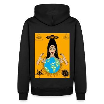 Conspiration Occulte - Sweat à capuche Premium bio Homme - noir - Dos - Nico (187cm)