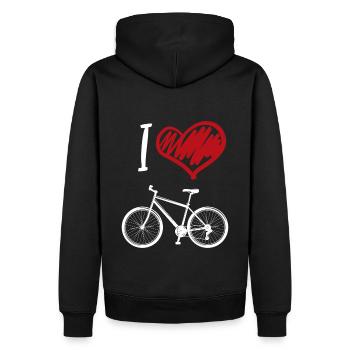 Ich liebe Fahrrad fahren - Männer Premium Bio Hoodie - Schwarz - Hinten - Nico (187cm)
