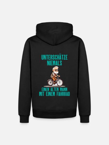Fahrrad - Alten Mann - Männer Premium Bio Hoodie - Schwarz