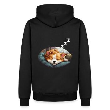 Corgi ZZZ - Sweat à capuche Premium bio Homme - noir - Dos - Nico (187cm)