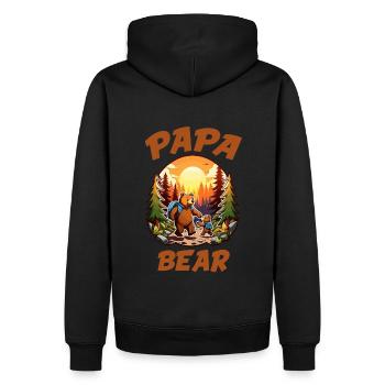 Papa Bear - Männer Premium Bio Hoodie - Schwarz - Hinten - Nico (187cm)