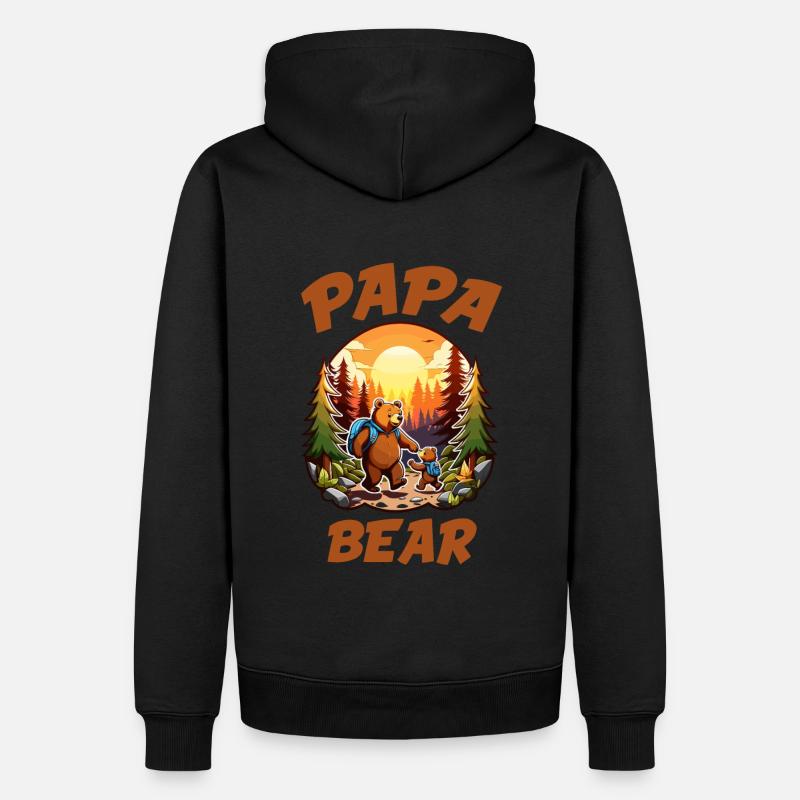 Papa Bear - Männer Premium Bio Hoodie - Schwarz