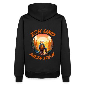 Ich und mein Sohn - Männer Premium Bio Hoodie - Schwarz - Hinten - Nico (187cm)