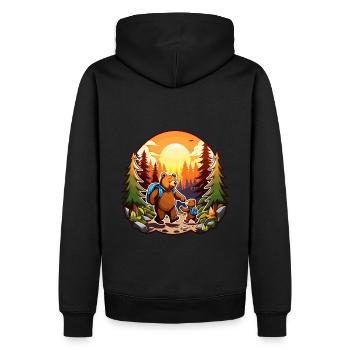 Père Ours et Fils - Sweat à capuche Premium bio Homme - noir - Dos - Nico (187cm)