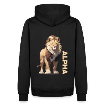 Alpha Lion - Sweat à capuche Premium bio Homme - noir - Dos - Nico (187cm)
