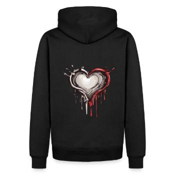 Geschmolzenes Herz - Männer Premium Bio Hoodie - Schwarz - Hinten - Nico (187cm)