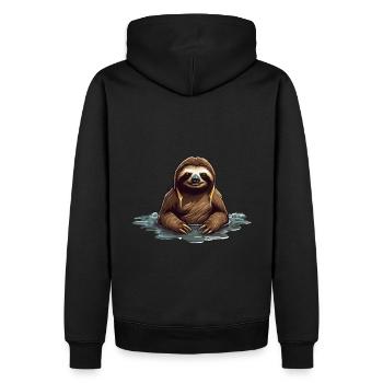 Le paresseux se baigne dans l’eau - Sweat à capuche Premium bio Homme - noir - Dos - Nico (187cm)