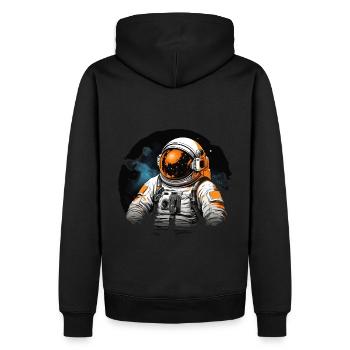 Astronaut Helmet Space - Men’s Premium Organic Hoodie - black - Back - Nico (187cm)