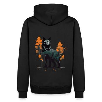 Chien nordique dans la forêt - Sweat à capuche Premium bio Homme - noir - Dos - Nico (187cm)