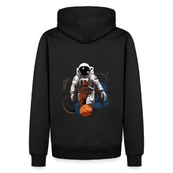 Basket-ball dans l’espace - Sweat à capuche Premium bio Homme - noir - Dos - Nico (187cm)