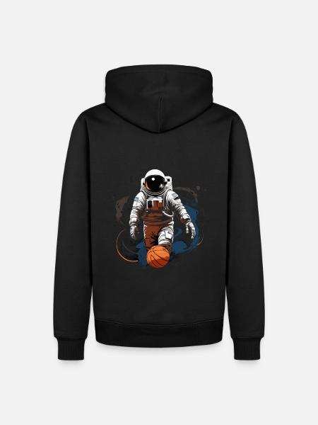 Basketball im Weltall - Männer Premium Bio Hoodie - Schwarz