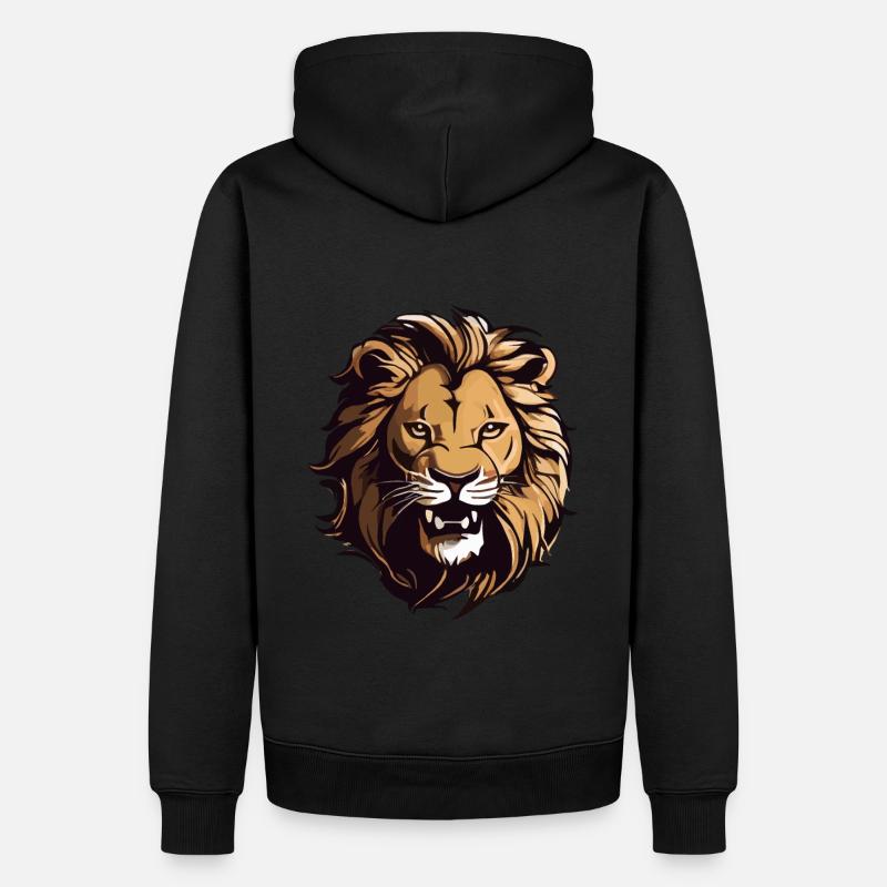 Tête de lion - Sweat à capuche Premium bio Homme - noir