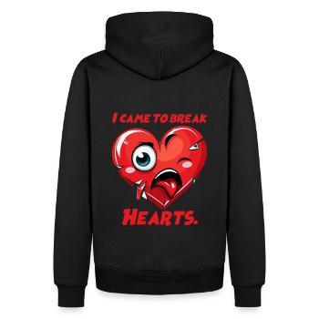Ich komme um Herzen zu brechen - Männer Premium Bio Hoodie - Schwarz - Hinten - Nico (187cm)