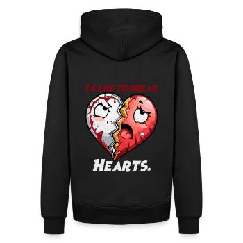 I came to break Hearts - Herzensbrecher - Männer Premium Bio Hoodie - Schwarz - Hinten - Nico (187cm)