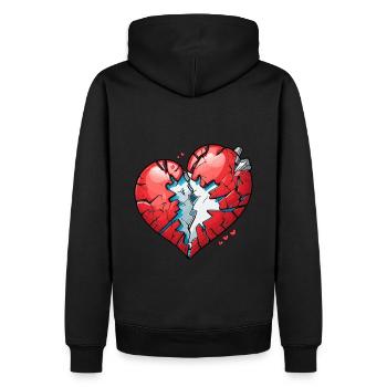 Gebrochenes Herz - Männer Premium Bio Hoodie - Schwarz - Hinten - Nico (187cm)