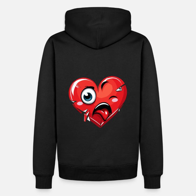 Broken Heart - Männer Premium Bio Hoodie - Schwarz