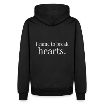 Ich bin gekommen um Herzen zu brechen - Männer Premium Bio Hoodie - Schwarz - Hinten - Nico (187cm)