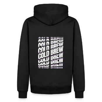 Cold Brew Kaffee - Männer Premium Bio Hoodie - Schwarz - Hinten - Nico (187cm)