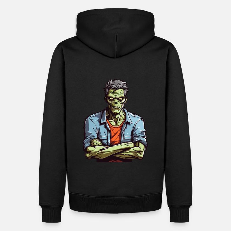 Zombie genervt - Männer Premium Bio Hoodie - Schwarz