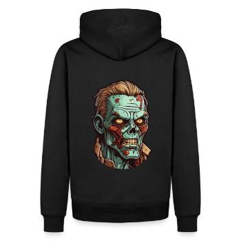 Zombie - Männer Premium Bio Hoodie - Schwarz - Hinten - Nico (187cm)