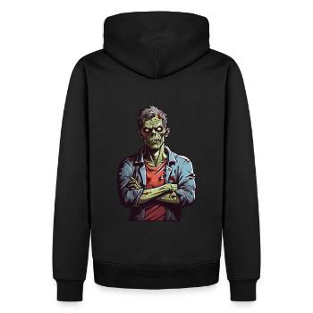 Annoyed zombie - Men’s Premium Organic Hoodie - black - Back - Nico (187cm)
