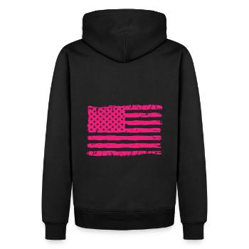 USA Flagge Pink - Männer Premium Bio Hoodie - Schwarz - Hinten - Nico (187cm)