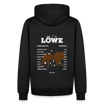 Ich bin ein Löwe Sternzeichen Leo - Männer Premium Bio Hoodie - Schwarz - Hinten - Nico (187cm)