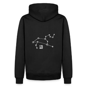 Ciel étoilé Lion Lion signe du zodiaque - Sweat à capuche Premium bio Homme - noir - Dos - Nico (187cm)