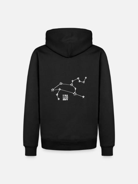 Sternenhimmel Leo Löwe Sternzeichen - Männer Premium Bio Hoodie - Schwarz