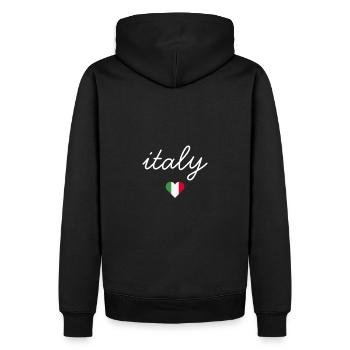 Italy Italien mit Herz - Männer Premium Bio Hoodie - Schwarz - Hinten - Nico (187cm)