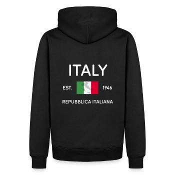 Italien mit Land in der Flagge - Männer Premium Bio Hoodie - Schwarz - Hinten - Nico (187cm)