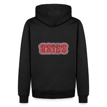70s Aries Widder Sternzeichen Vintage - Männer Premium Bio Hoodie - Schwarz - Hinten - Nico (187cm)