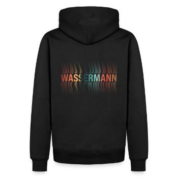 Wassermann Sternzeichen - Männer Premium Bio Hoodie - Schwarz - Hinten - Nico (187cm)