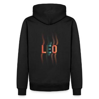 Leo Löwe Sternzeichen - Männer Premium Bio Hoodie - Schwarz - Hinten - Nico (187cm)