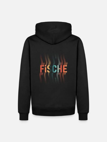 Fische Sternzeichen - Männer Premium Bio Hoodie - Schwarz