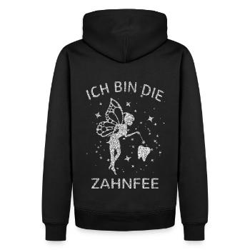 Zahnfee zaubern Zauberstab Zauberei Zauber Zahn - Männer Premium Bio Hoodie - Schwarz - Hinten - Nico (187cm)