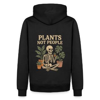 Des plantes pas des personnes – Squelette avec des plantes - Sweat à capuche Premium bio Homme - noir - Dos - Nico (187cm)