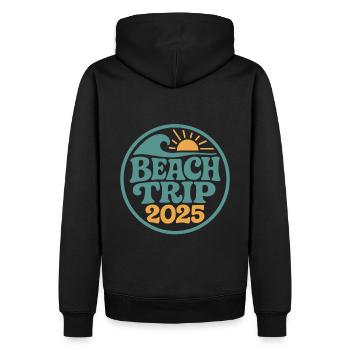 Beach Trip 2025 – Sommerurlaub - Männer Premium Bio Hoodie - Schwarz - Hinten - Nico (187cm)