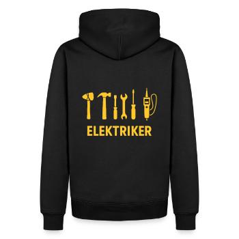 Werkzeuge für echte Elektriker - Männer Premium Bio Hoodie - Schwarz - Hinten - Nico (187cm)
