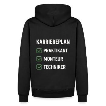 Karriereplan Praktikant bis Techniker - Männer Premium Bio Hoodie - Schwarz - Hinten - Nico (187cm)