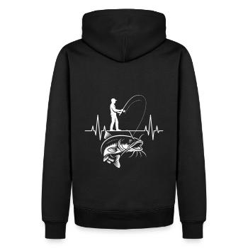 Battement de cœur du pêcheur - Sweat à capuche Premium bio Homme - noir - Dos - Nico (187cm)