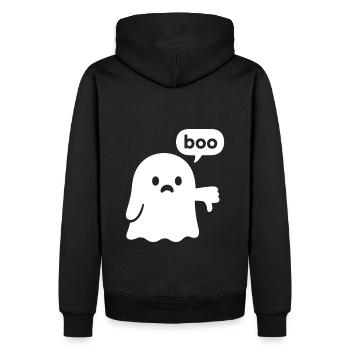 Fantôme avec les pouces vers le bas – bouh ! - Sweat à capuche Premium bio Homme - noir - Dos - Nico (187cm)