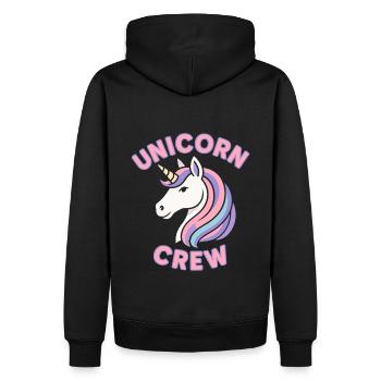 Équipage de licorne de style pastel - Sweat à capuche Premium bio Homme - noir - Dos - Nico (187cm)
