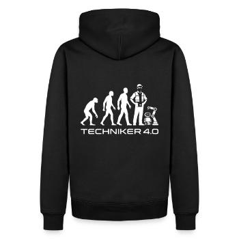 Techniker 4.0 Evolution - Männer Premium Bio Hoodie - Schwarz - Hinten - Nico (187cm)
