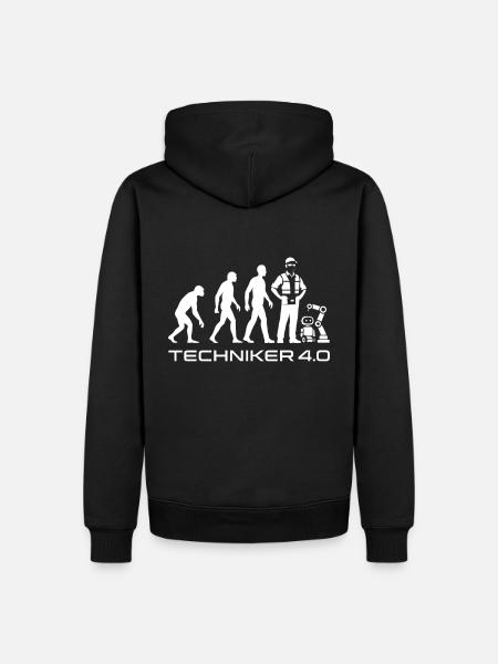 Techniker 4.0 Evolution - Männer Premium Bio Hoodie - Schwarz