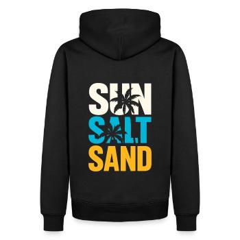Soleil, sel et sable – l’été à l’état pur - Sweat à capuche Premium bio Homme - noir - Dos - Nico (187cm)