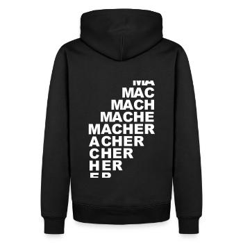 macher - Männer Premium Bio Hoodie - Schwarz - Hinten - Nico (187cm)