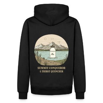 Randonneurs au sommet et désaltérants - Sweat à capuche Premium bio Homme - noir - Dos - Nico (187cm)