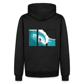 Surfez sur la vague - Sweat à capuche Premium bio Homme - noir - Dos - Nico (187cm)