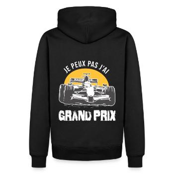 Je peux pas j ai Grand Prix course automobile - Sweat à capuche Premium bio Homme - noir - Dos - Nico (187cm)